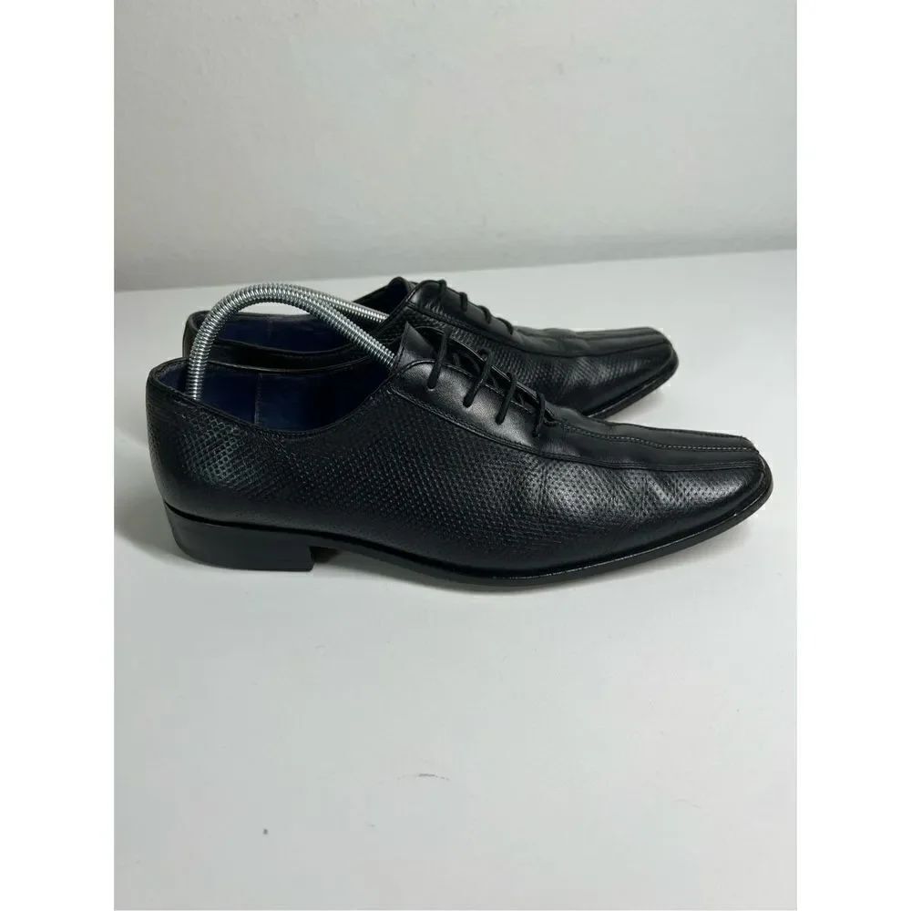 Domènico Men Business Leisure Leather Shoes Pointy Toe Lace up Work Comfy Soft B